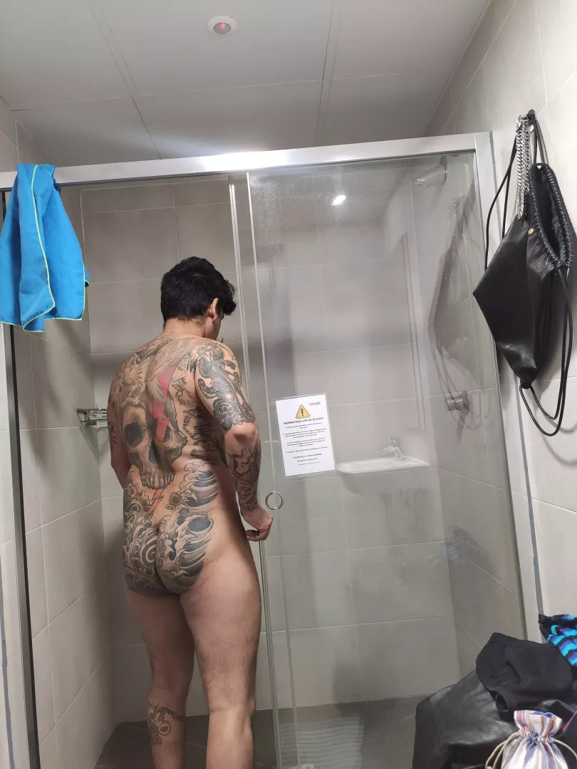 taking a wash...