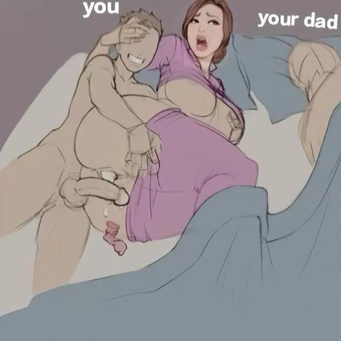 Taking care of your mommy while your dad is sleeping next to her😍