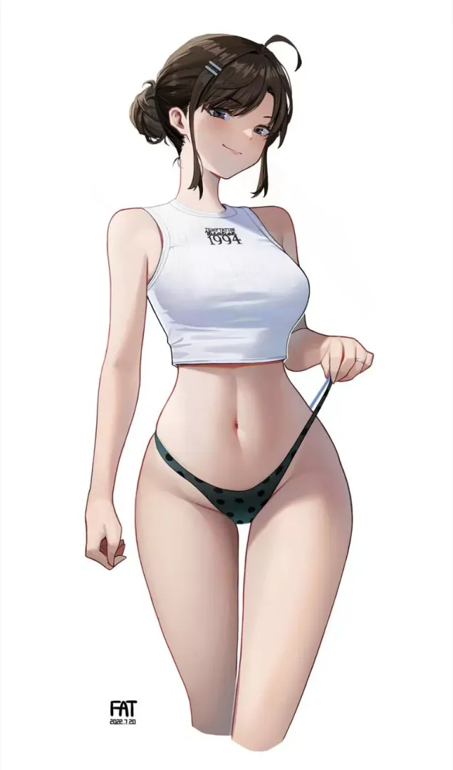 Taking her thong off