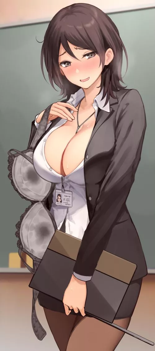 Taking off her bra