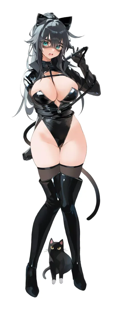 Tangled Black Cat