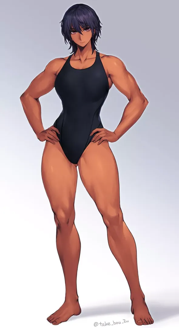 Tanned-skin swimmer [Artist: take_bou_zu]