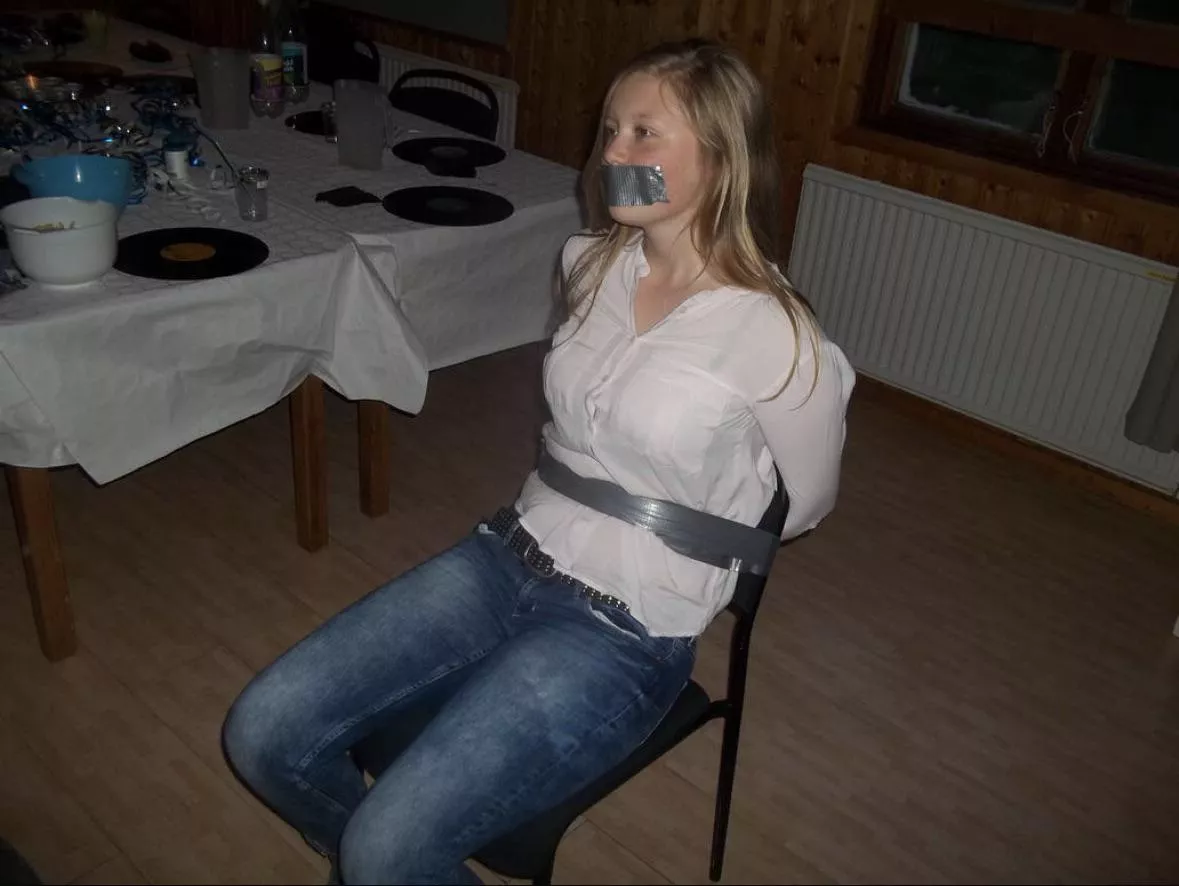 Taped to chair