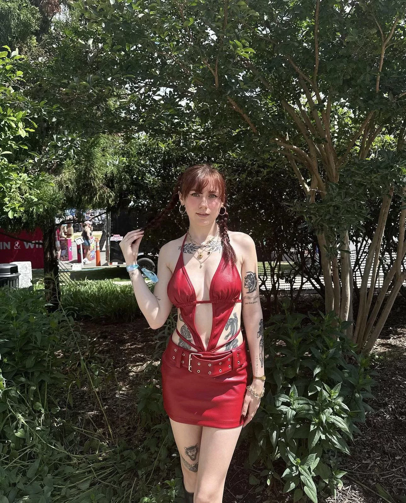 tattoos and red leather… definitely turned some heads at Lovin Life Music Festival 
