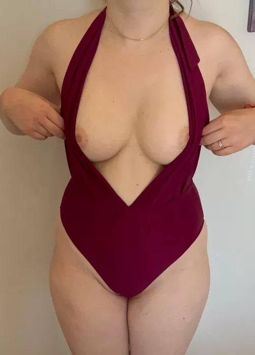 Teasing with her one piece