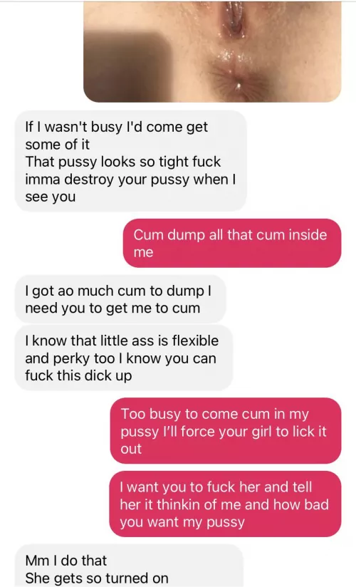 Texts between my man and the girl he’s gonna fuck, this is one of many screenshots