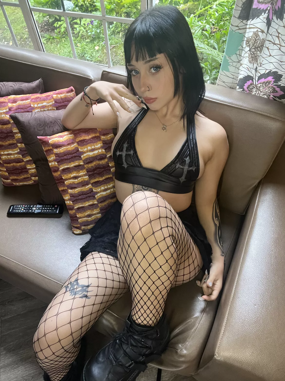That one weird goth girl that all the boys at school lowkey knew would be a great fuck. Now they get to find out. 