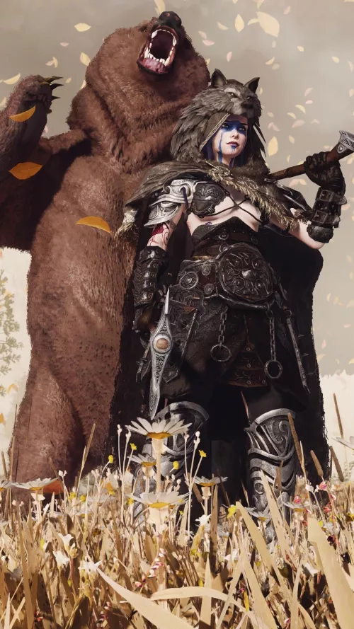 The bandit chief and her pet giant hamster.