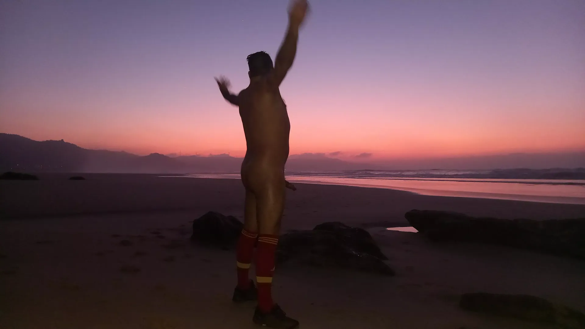 The best moment. Sunset at the beach