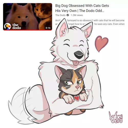 The Big Dog and The Cat (Art by me)