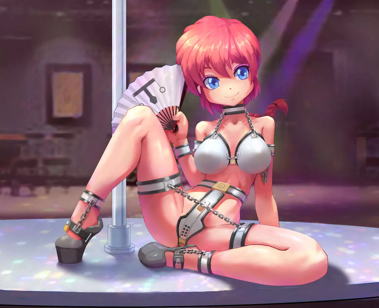 The club never expected profits to go up with the addition of Chaste dancers. But now that the dancers are required to be locked 24/7 whether at work or not, it has led to a lot more erotic dancing.
