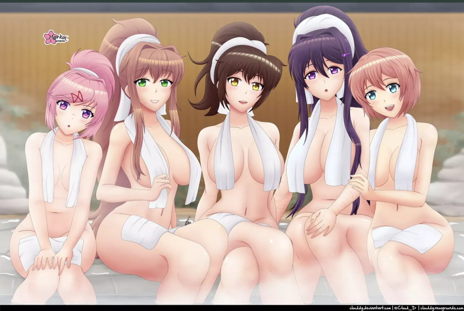 The Dokis go to a hot spring (Artist:Cloud_D)