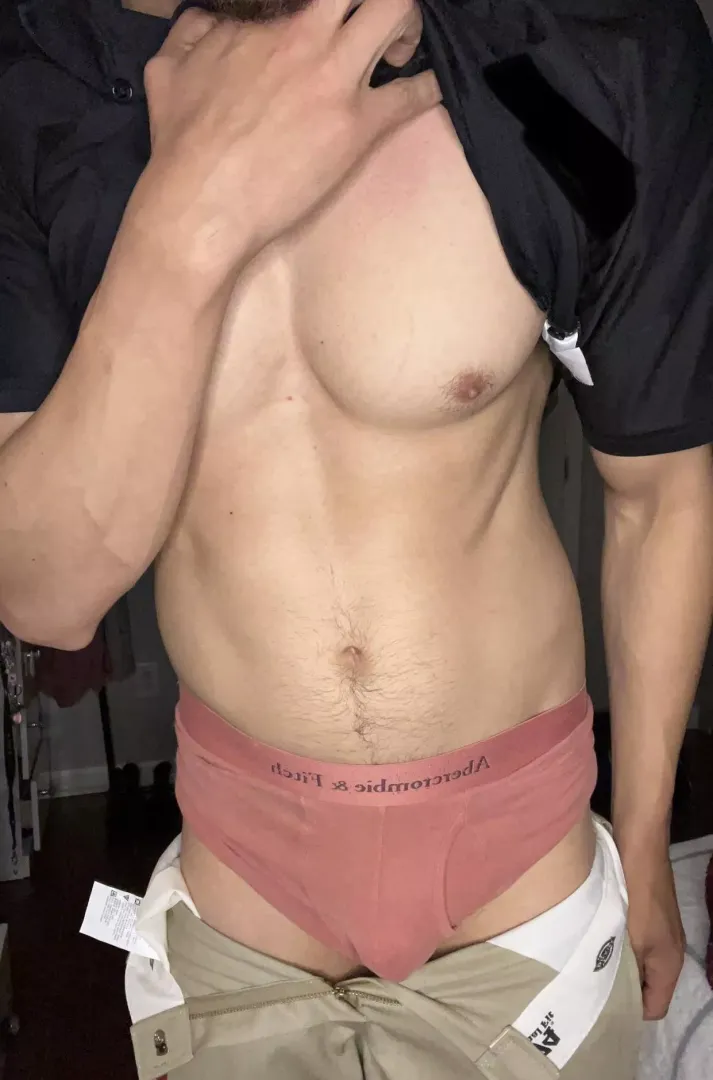 The first thing I do after work, is take these work clothes off