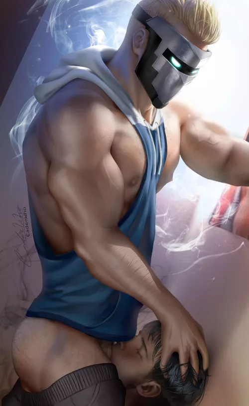 The iron-masked dude who goes to the gym everyday fucks my mouth