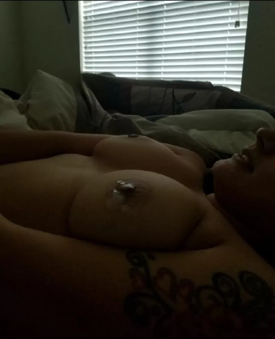 the rest I had to swallow, but I need more to cover my tits