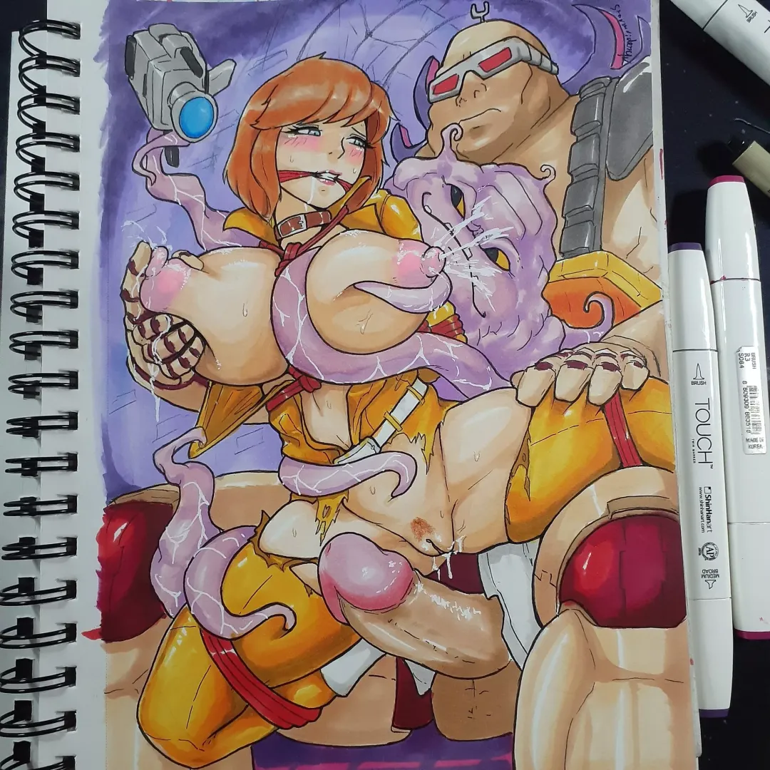 The Turtles wouldn't see him coming [April O'neil X Krang]