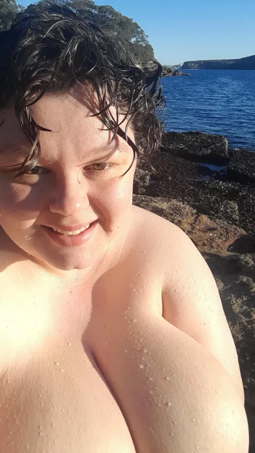 The water felt so cold but it was still a great day.