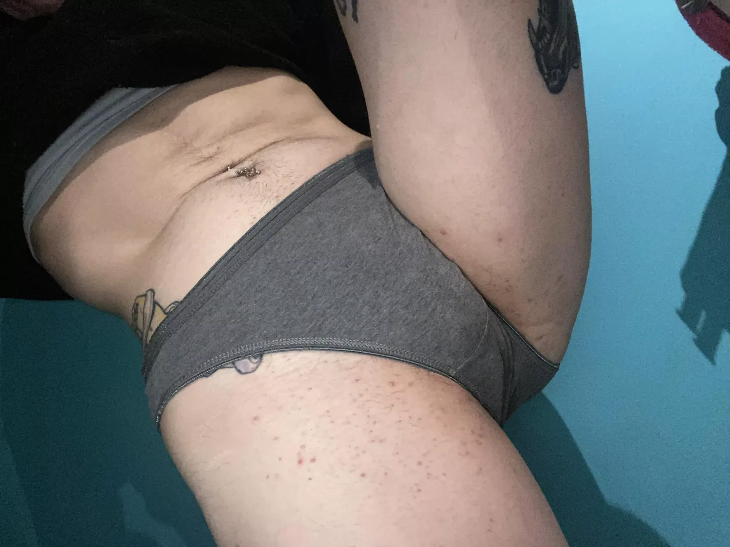 The weekend’s over…give yourself something to look forward too daddy 🥺 24 hour wear and one add on of your choice for these adorable grey fullbacks! [selling]