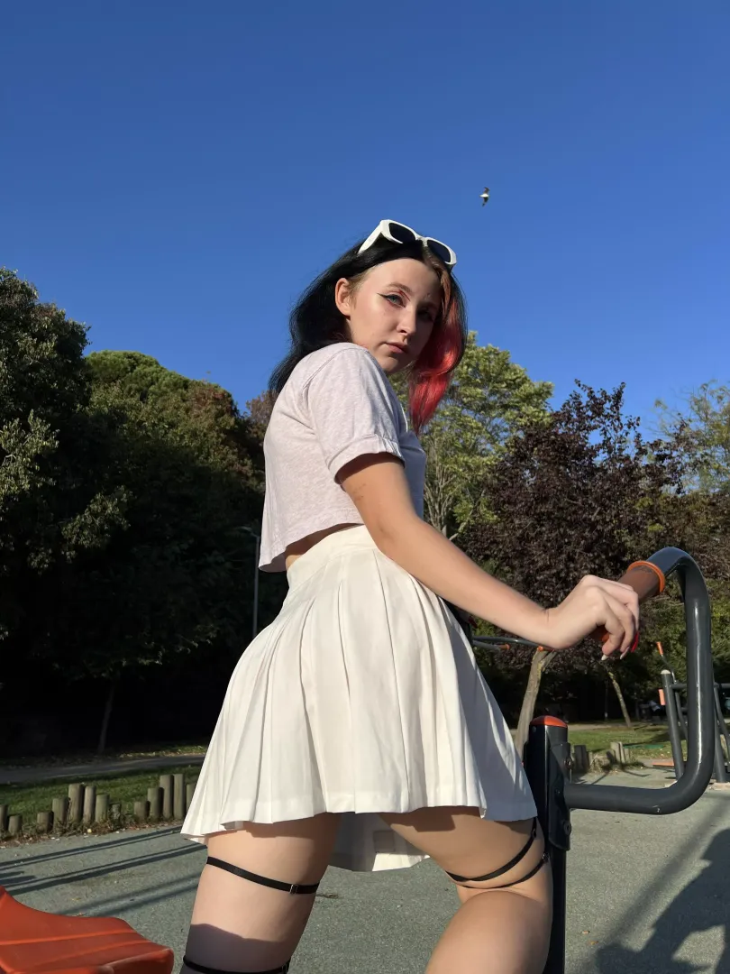 The wind will definitely make that skirt go up