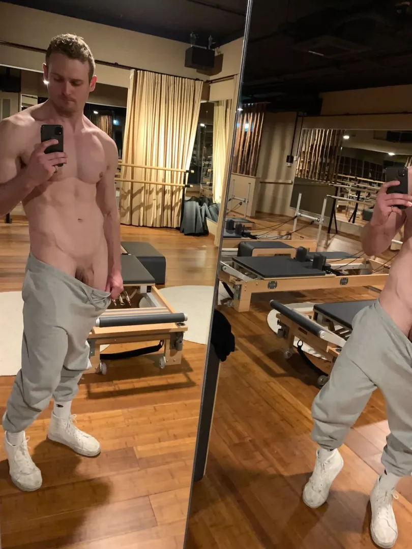 The yoga room at my gym is for cock pics