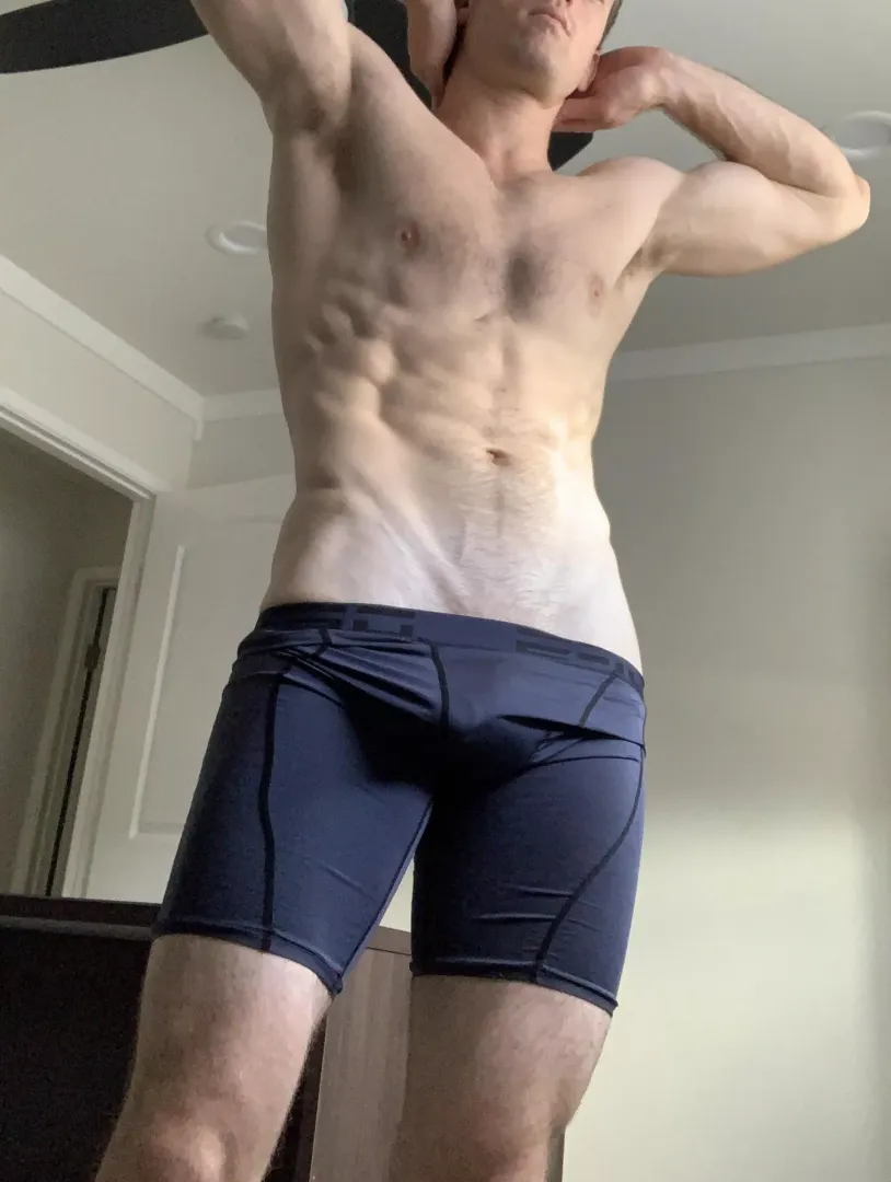 These compression shorts are a little tight. I better get them off  