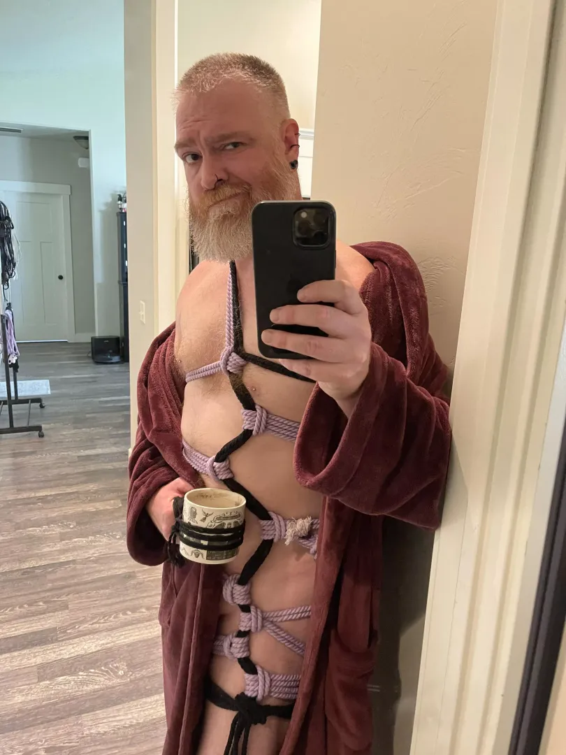 These morning shots are becoming a theme apparently. Pro tip - drink all of your coffee before trying to shibari your mug