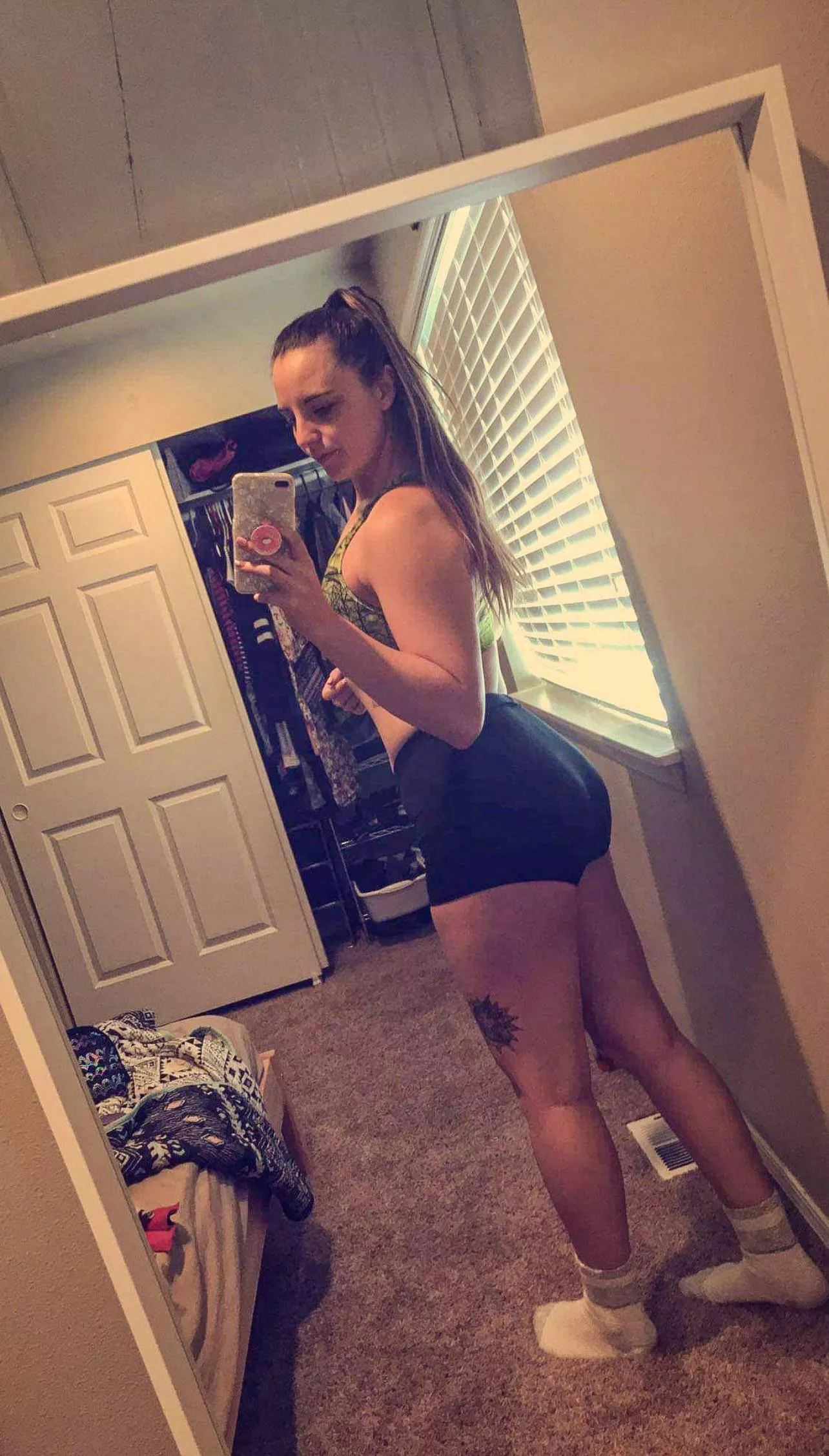 These shorts are barely containing my 🍑