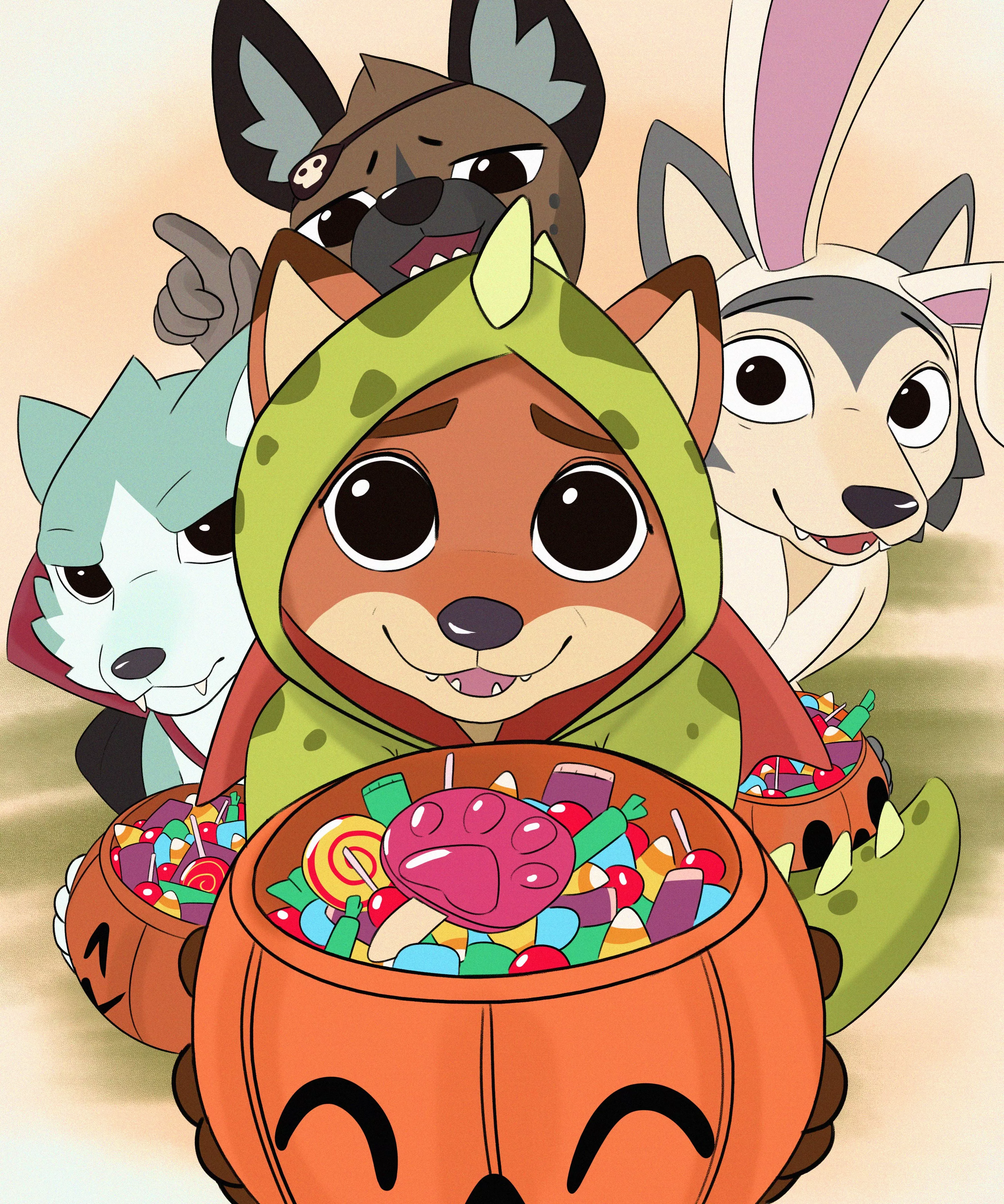 They're here for your candy. Happy Halloween! (by DomasArts)