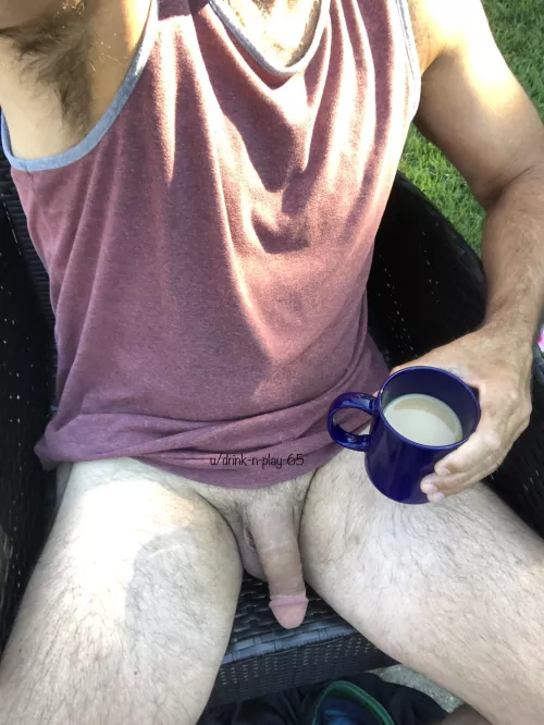 Think my neighbors mind me enjoying my coffee outside?