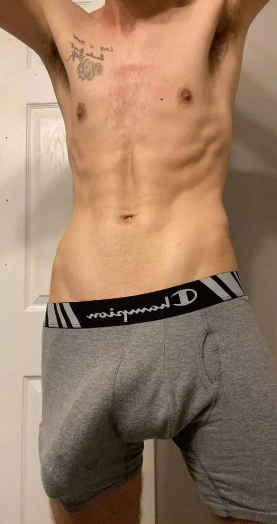 Thinking about your tight shaved asshole hiding behind your thong did this to me