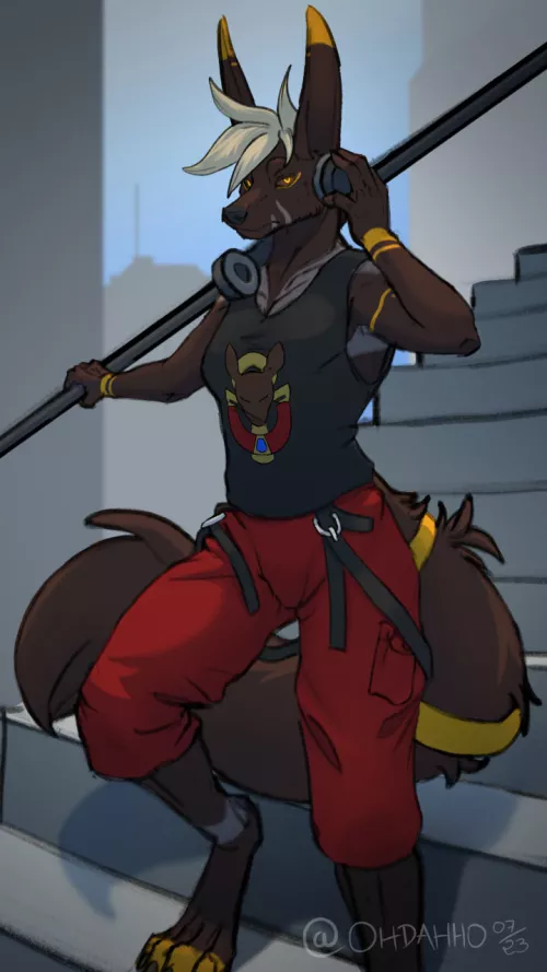 Third attack of the AF2023 done! This time for ZevanArt and his character Amasis Sa Raia >:3 (art by me)