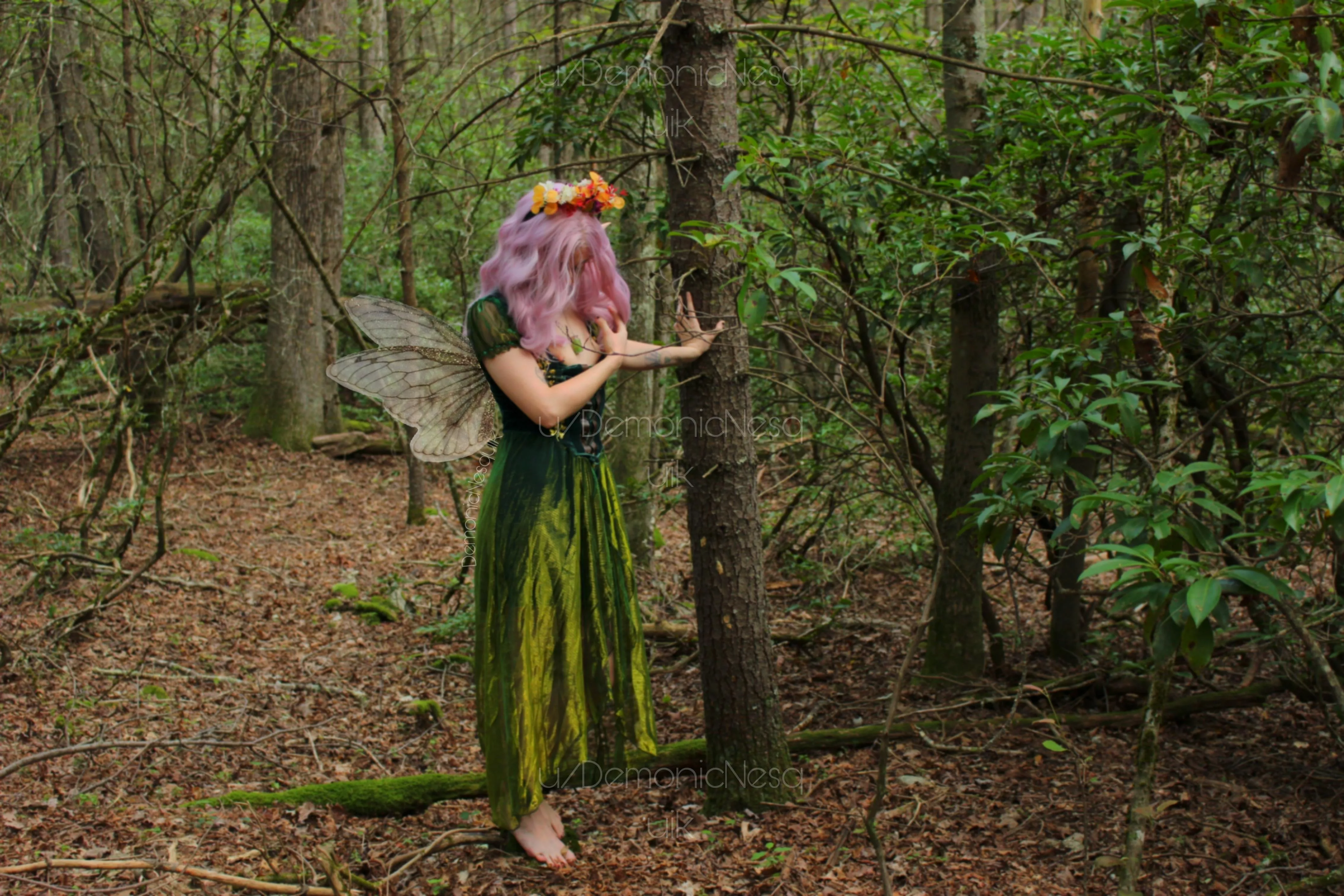 This fae creature tries to tempt you into the forest through her powers of seduction... do you go with her?