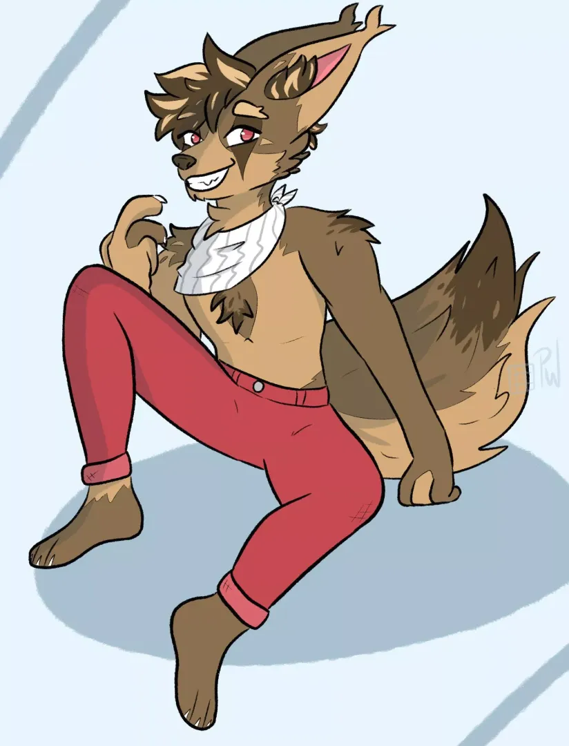 This is Juniper! He’s a wolf/rabbit hybrid (my art)
