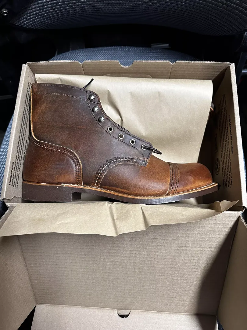 This is pair 9 in my boot collection. I have 2 pairs of Whites Moc toe boots a pair of Dr Martens a pair of Solovairs a pair of Thursday Captions a pair of Red Backs a pair of Ariat lacers a pair of Ariat cowboy boots an now a pair of Iron Rangers