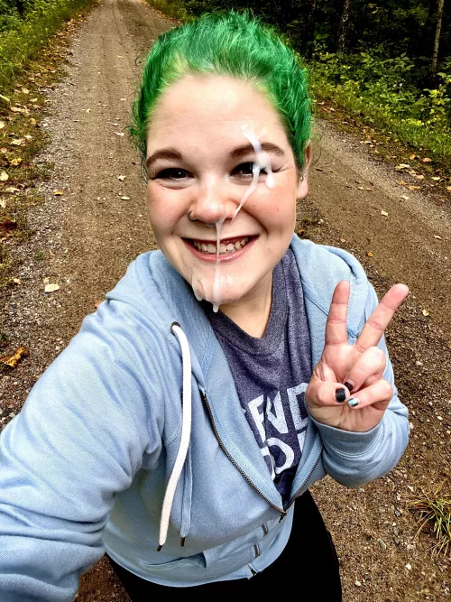 This milf loves nature walks and facials so I put them together.