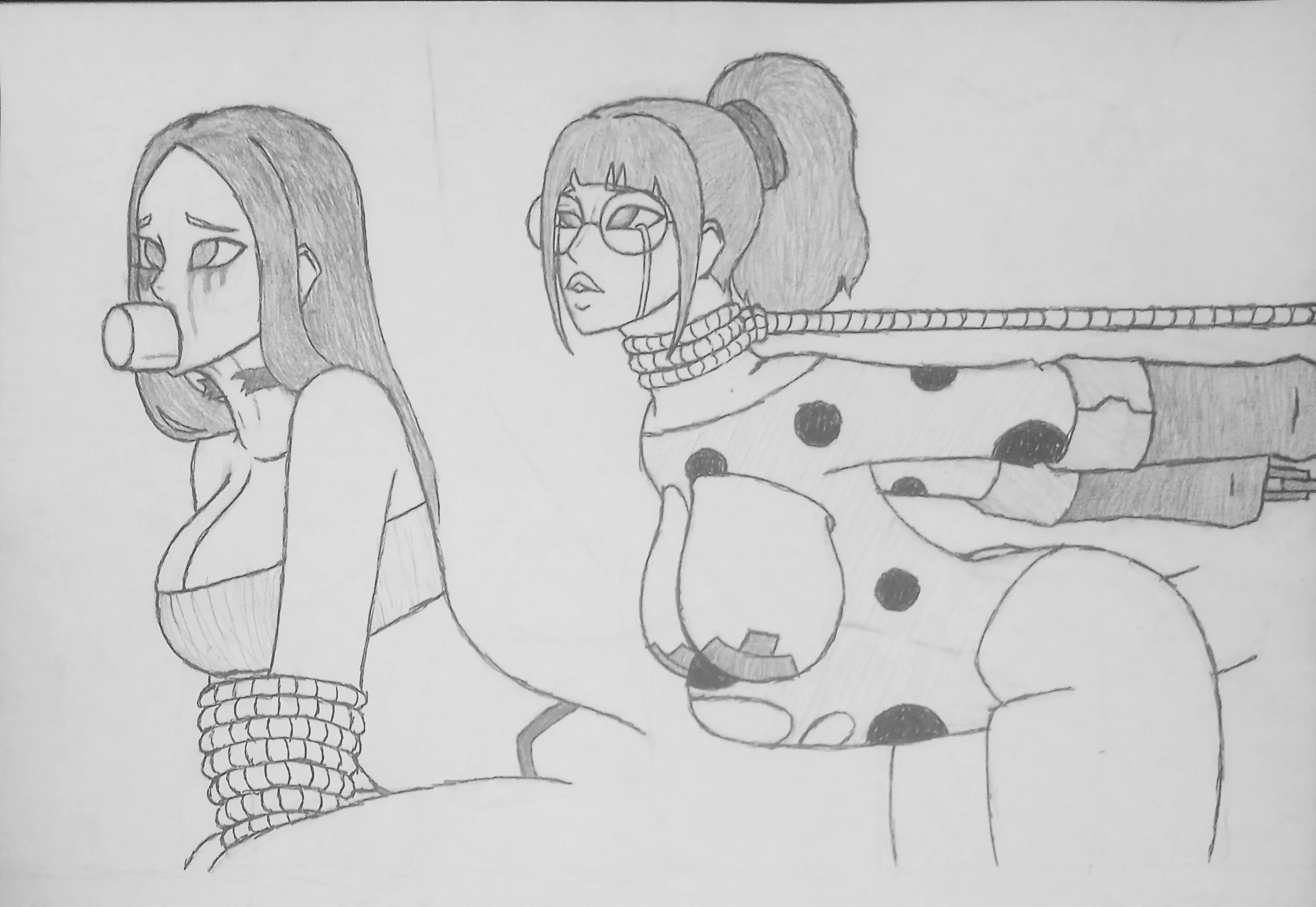 Tied hands and neck (by me)