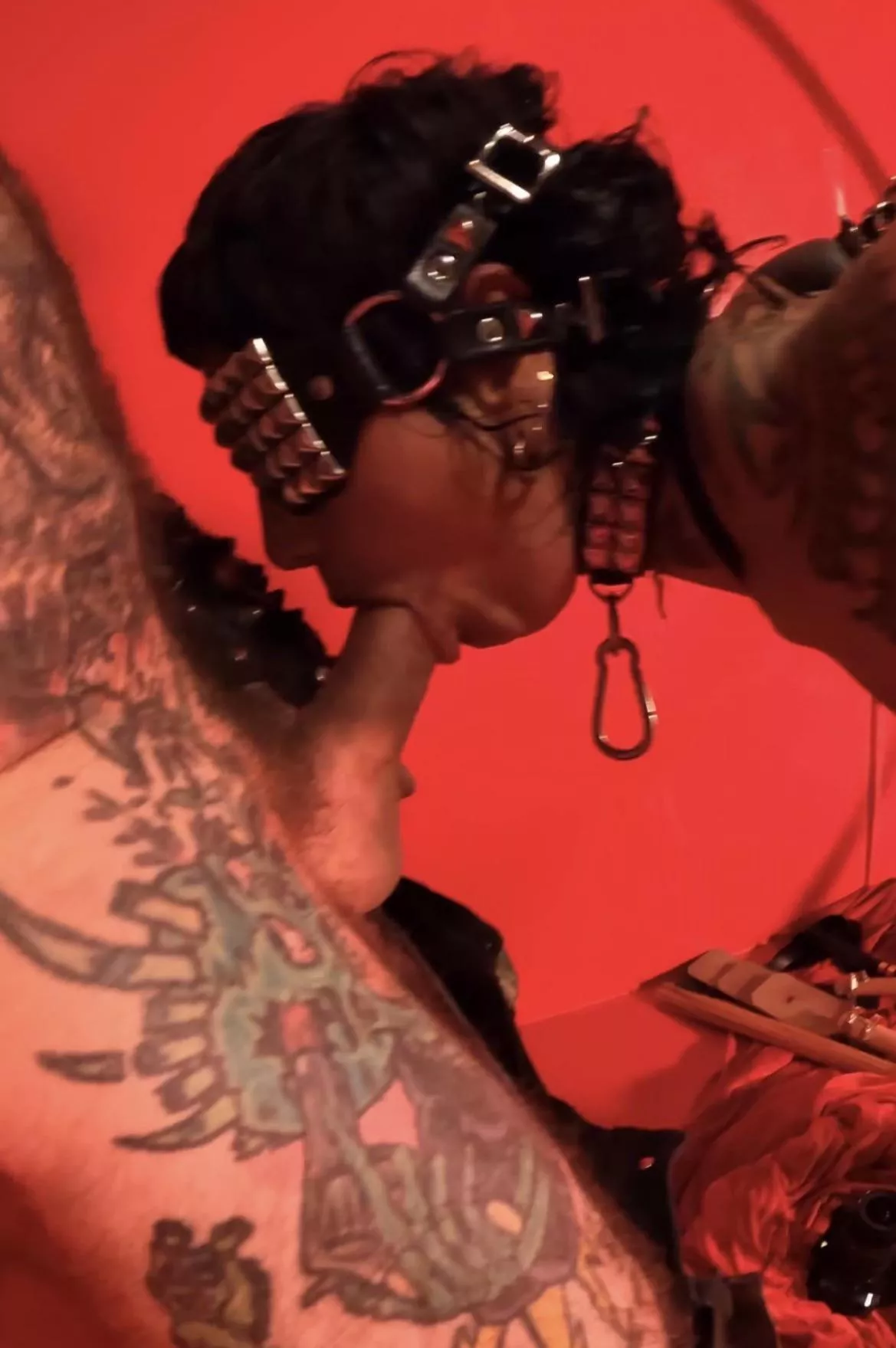 Tied up, blindfolded and gagged with his amazing dick is a good place to be 