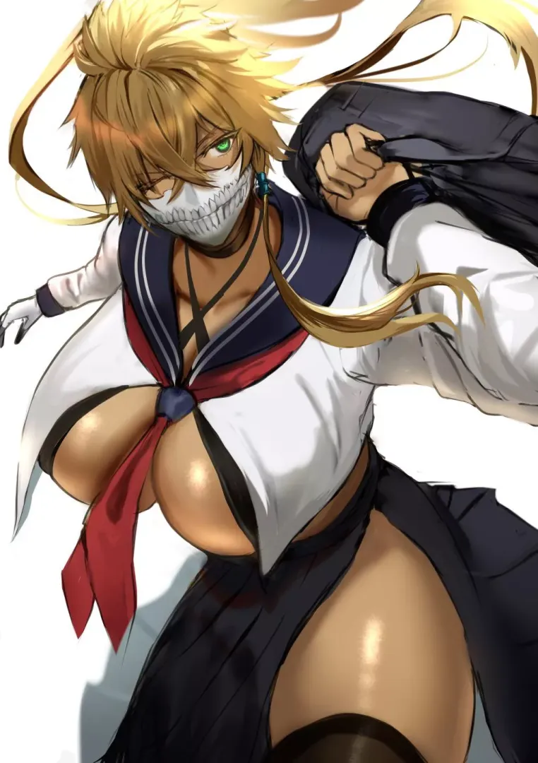 Tier Harribel in a schoolgirl outfit (jikihatiman)