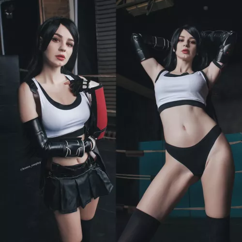 Tifa in cosplay or without? by (Kanra_cosplay)