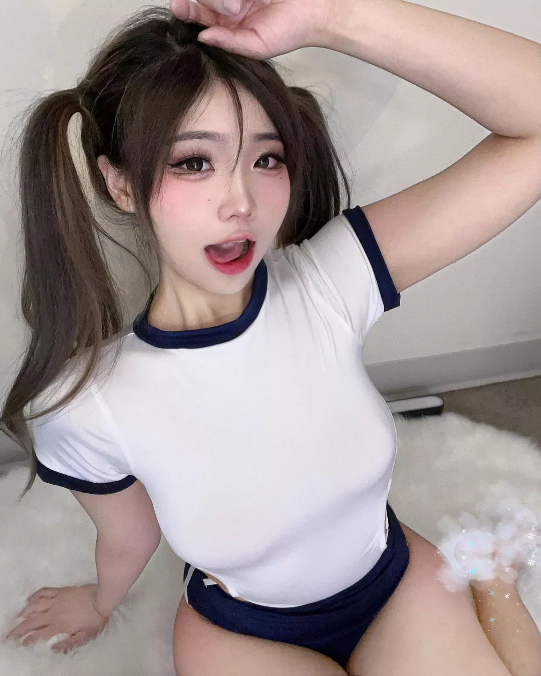 Tight top and pigtails