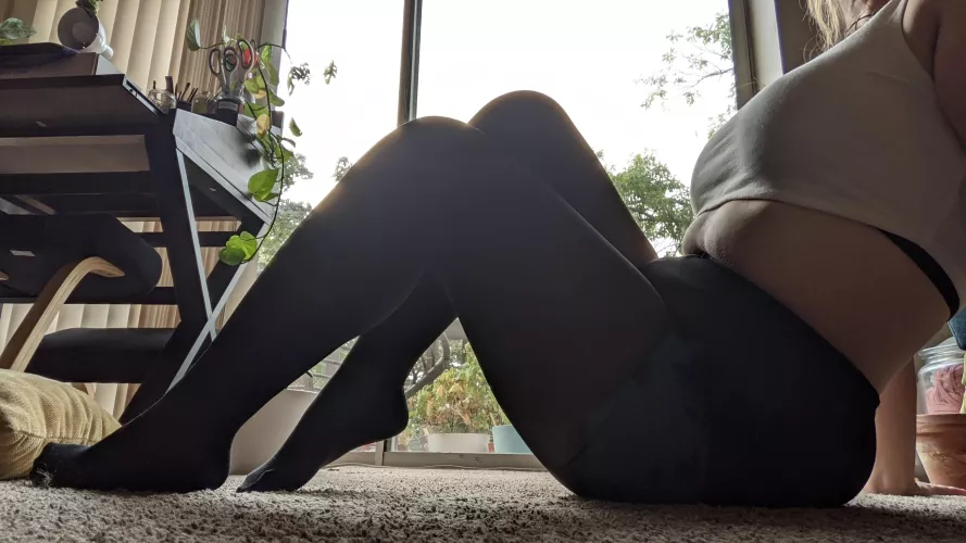 Tights and tank top