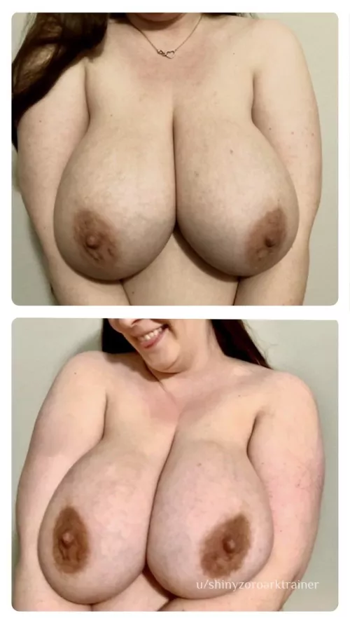 Time for a titty growth update: top 27 weeks, bottom 36 weeks pregnant