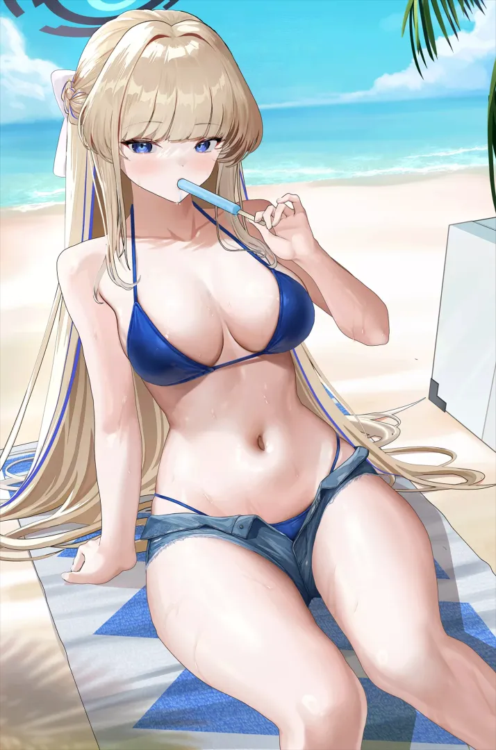 Toki in shorts with popsicle (LP / lp0000_k) [Blue Archive]