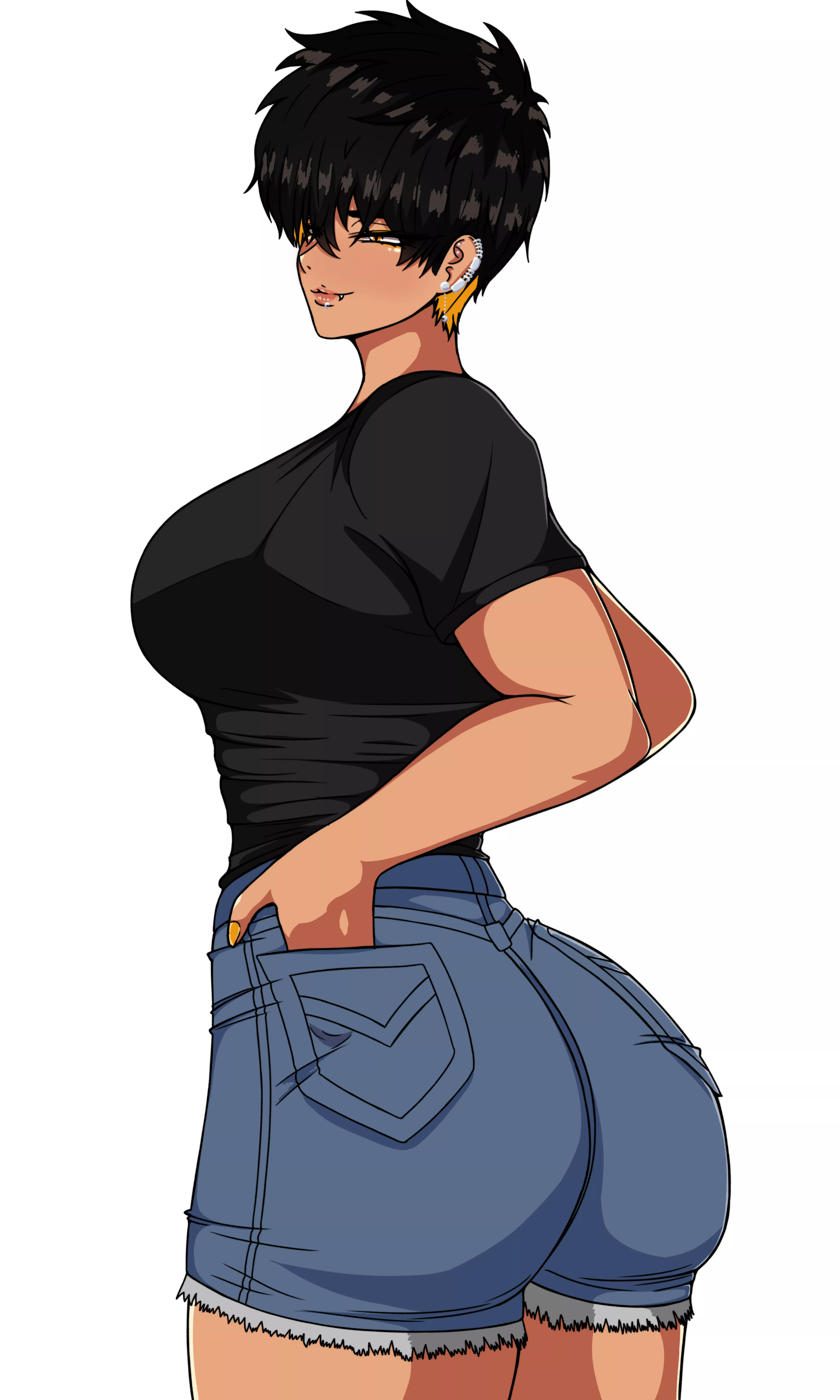 Tomoe in tight shorts [Original] (DemonDog17)