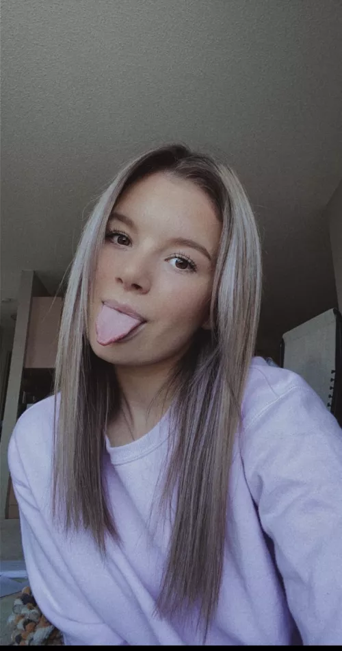 Tongues out.