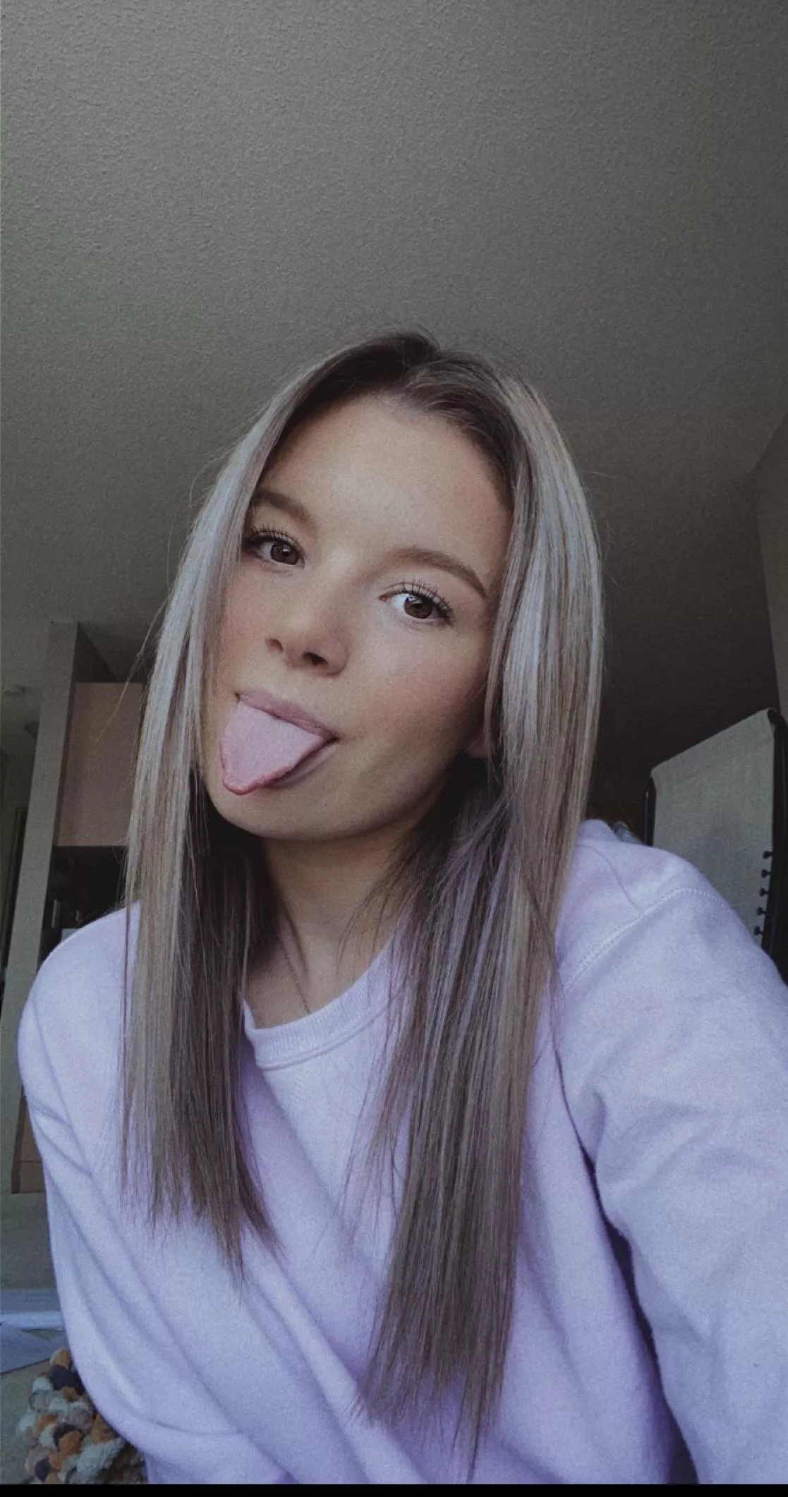 Tongues out.