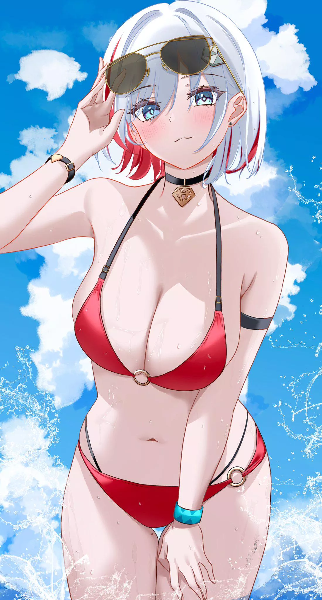 Topaz in a swimsuit