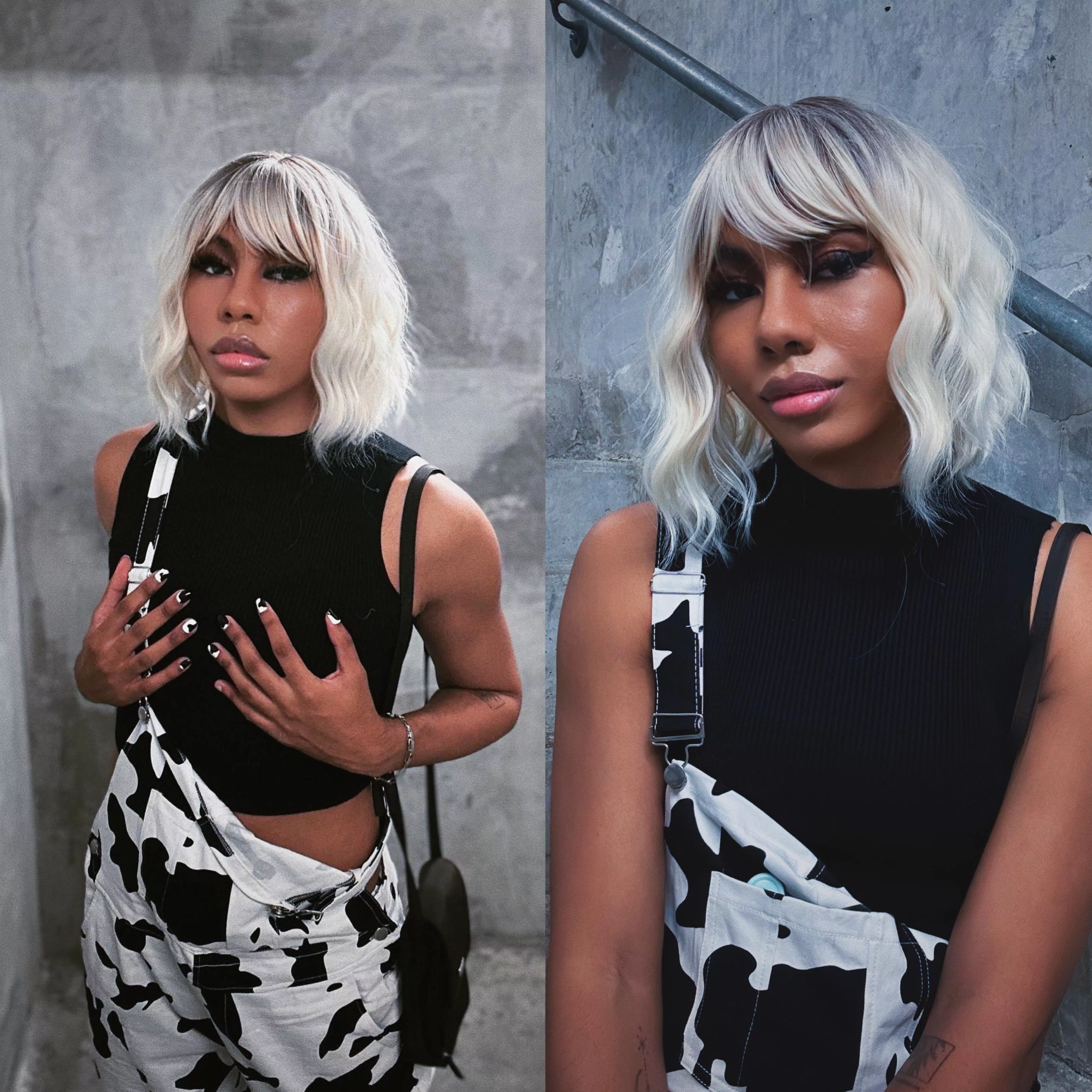 Traded in the skirt & thigh highs for something more street.