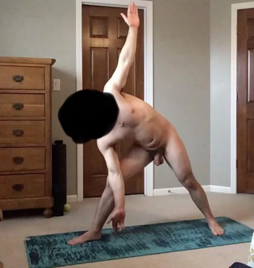 Triangle pose. When you got tight low back/hip like I do, this really helps relieve that.