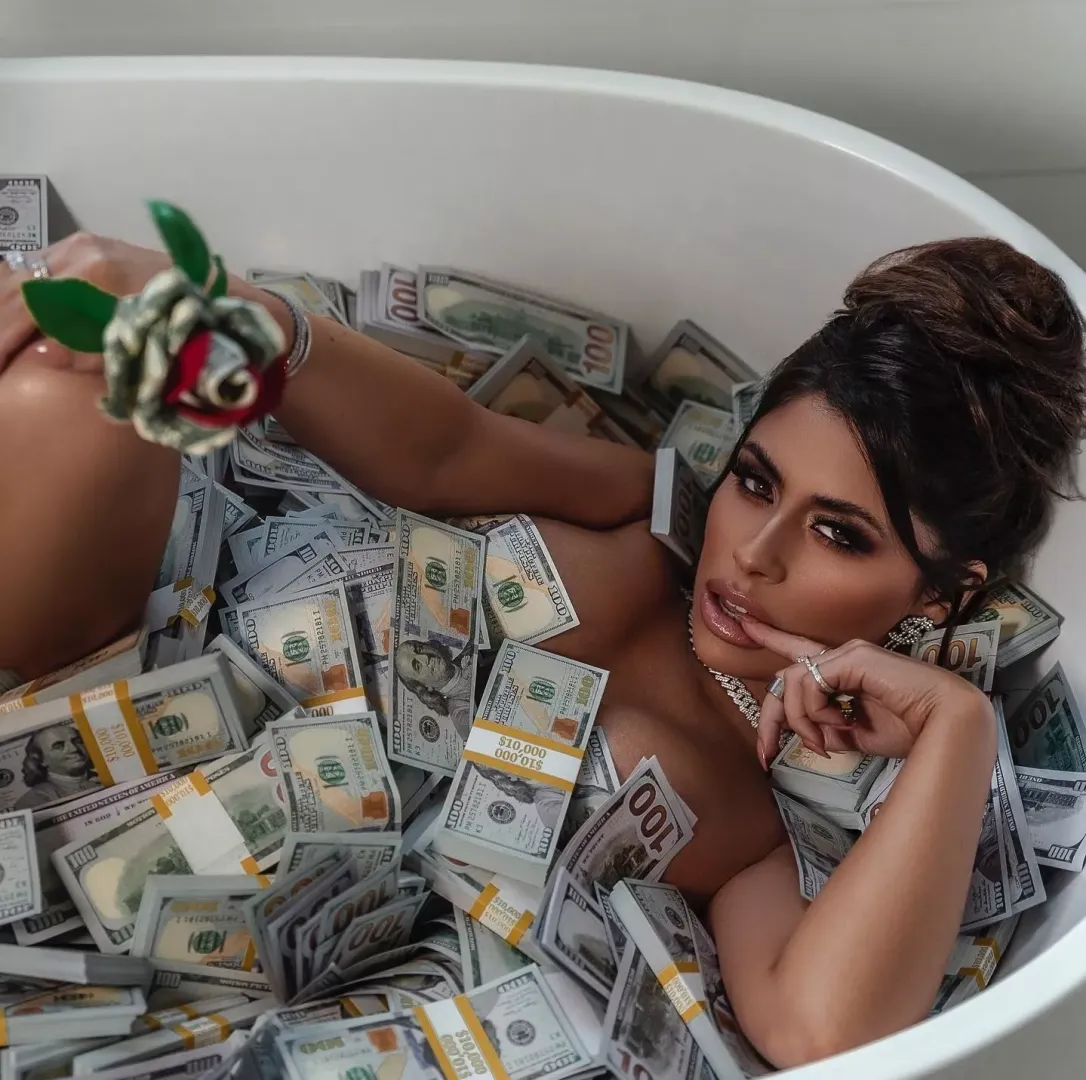 Trophy with her monthly allowance